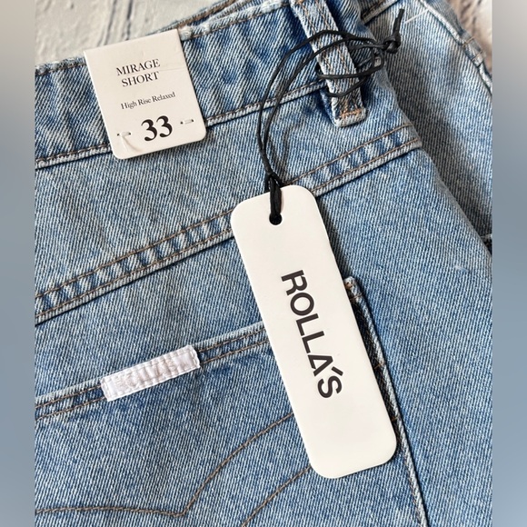 #50 NWT ROLLA'S Mirage High Rise Loose Fit Short in Sylvie Blue - Picture 7 of 7